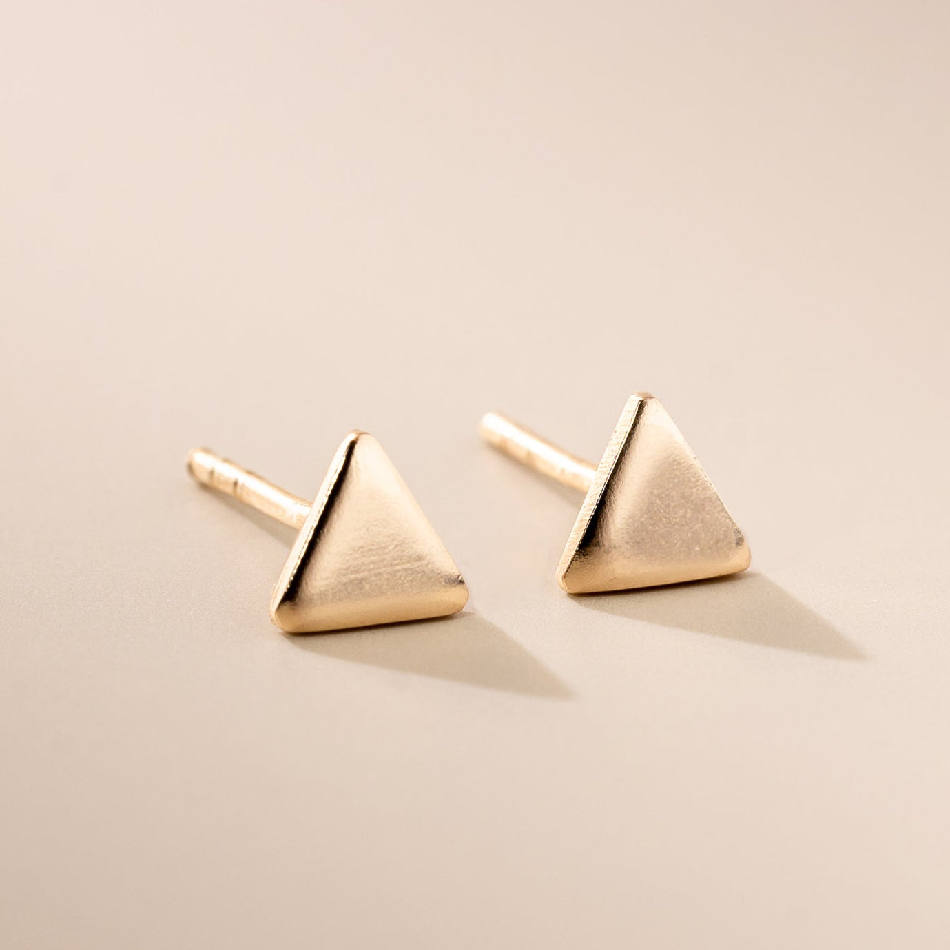 Fine Triangle Studs Gold Mivy Jewellery