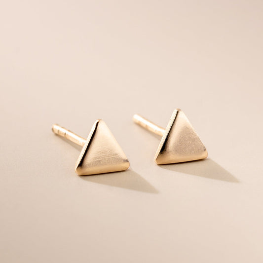 Fine Triangle Studs Gold Mivy Jewellery