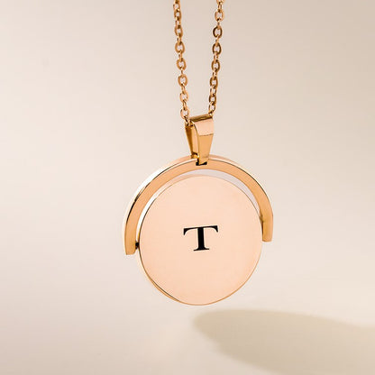 Customizable disk pendant in rose gold colour