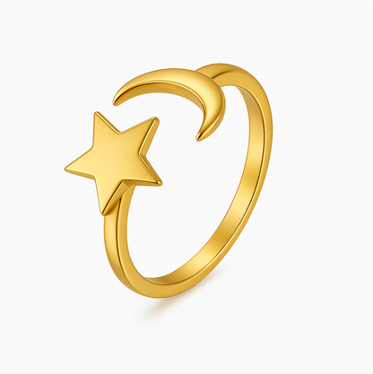 Star & Moon Fidget Ring Mivy Jewellery