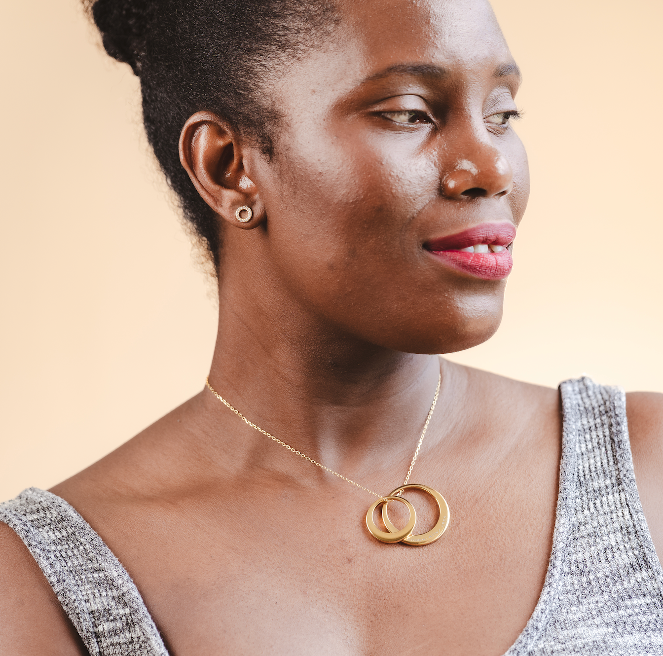 Large Personalised Offset Washer Mivy Jewellery