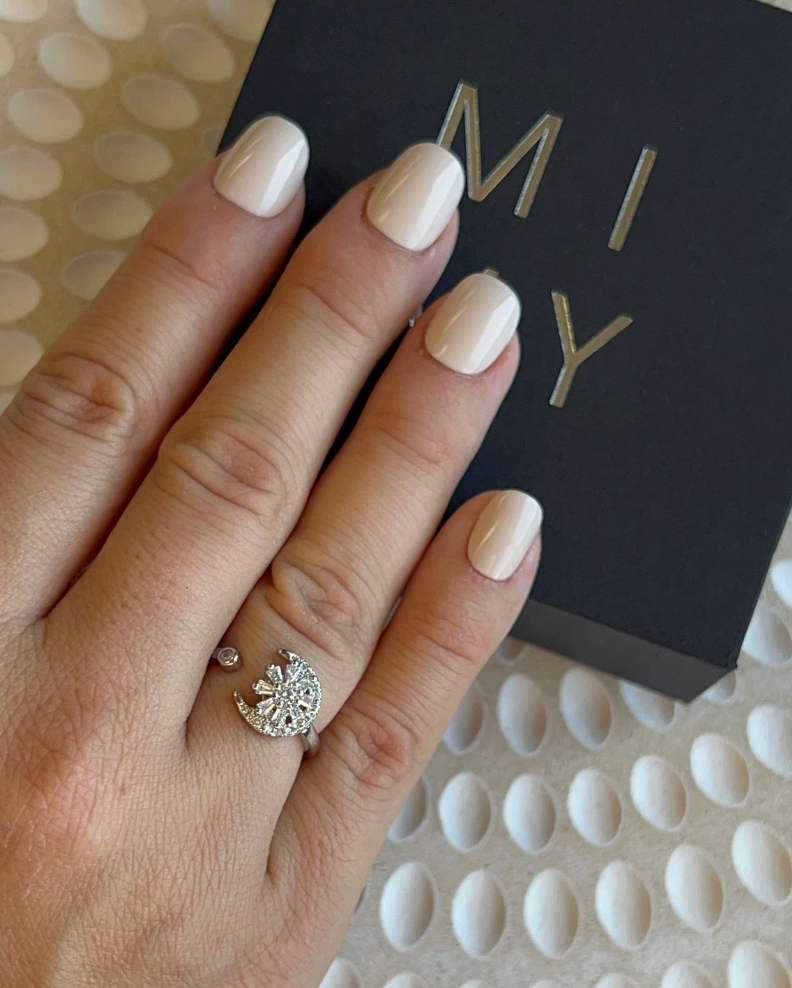 Flower & Moon Fidget Ring Mivy Jewellery