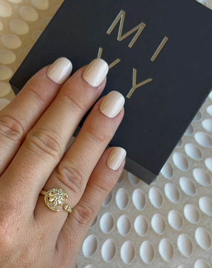 Flower & Moon Fidget Ring Mivy Jewellery