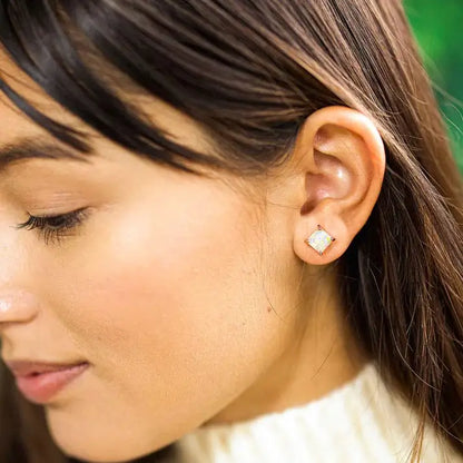 Opal Stud Rose Gold Mivy Jewellery