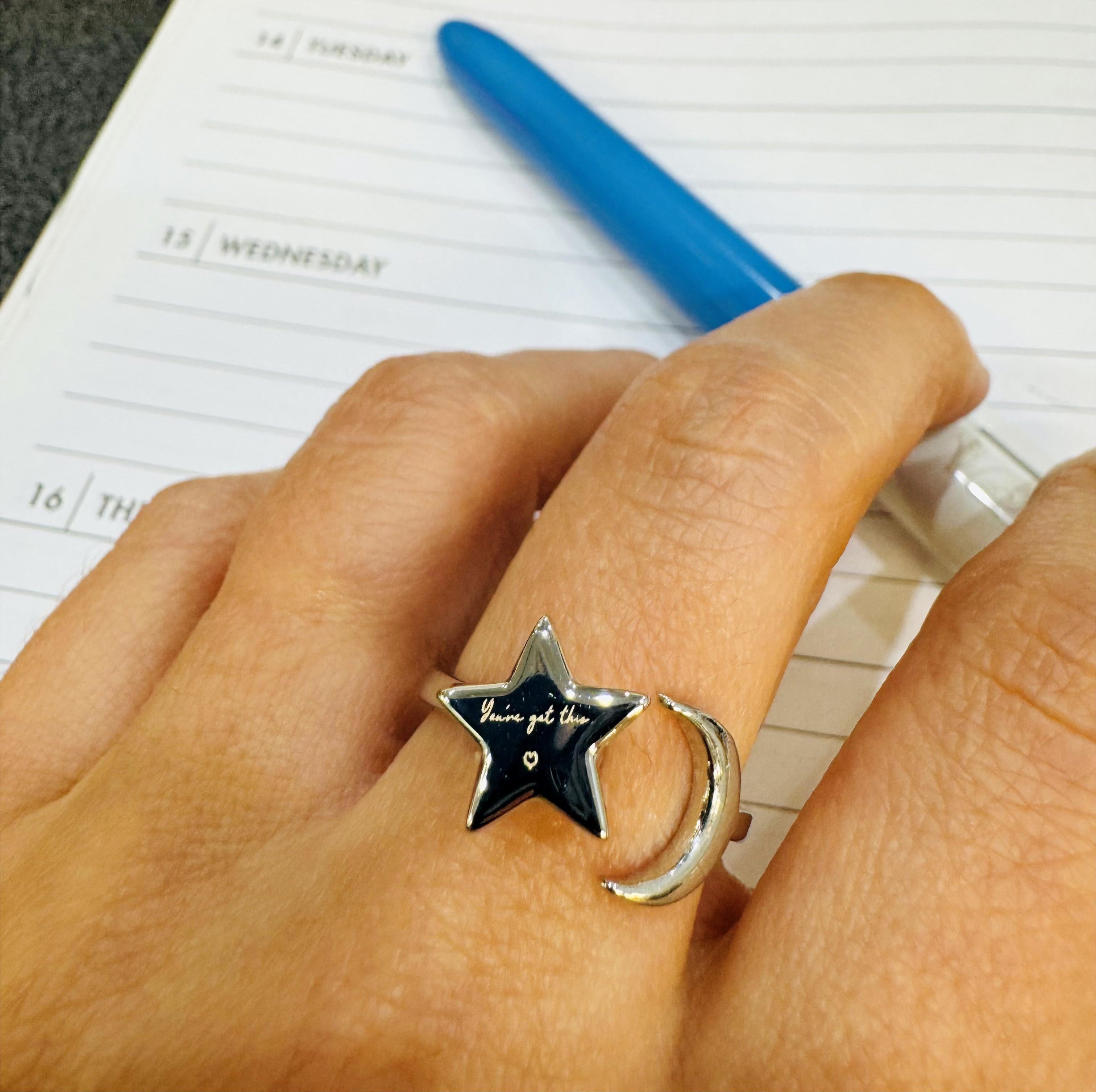 Star & Moon Fidget Ring - Mivy Jewellery