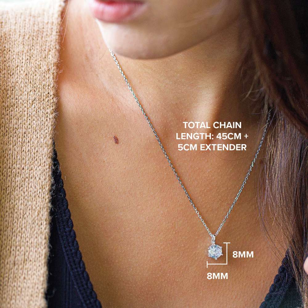 Dimensions of the cubic zirconia pendant necklace