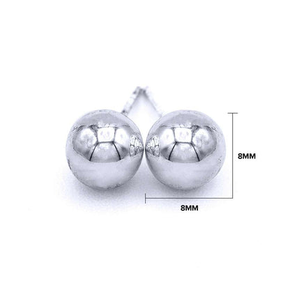 Dimensions of the ball stud earrings