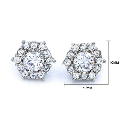 Dimensions of the hexagon cubic zirconia stud earrings
