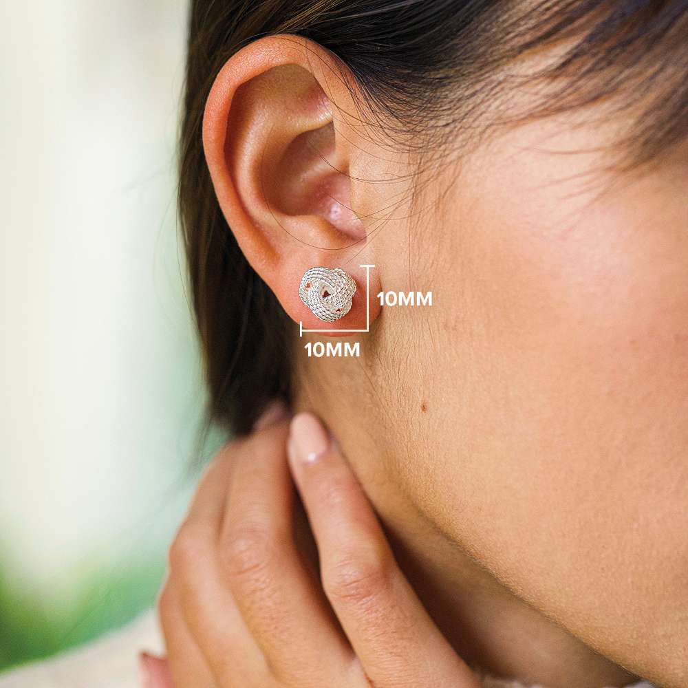 Dimensions of the tennis knot earrings
