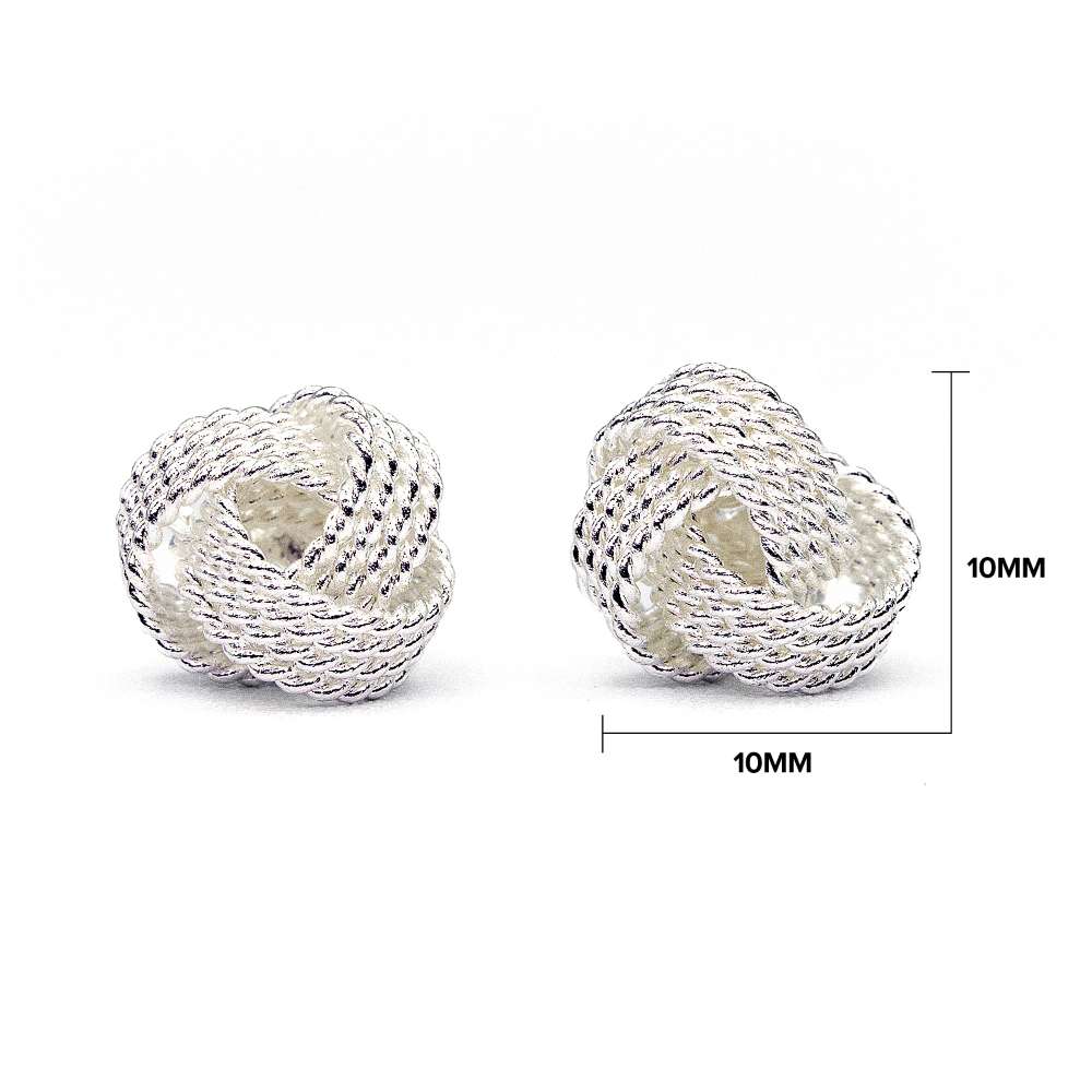 Dimensions of the tennis knot earrings